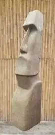 Artikelbild 3 des Artikels “Moai-Kopf, 300 cm Höhe, Naturstein (Basanit), Steinmetzarbeit “